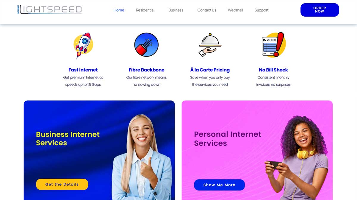 Order Now - Internet Lightspeed